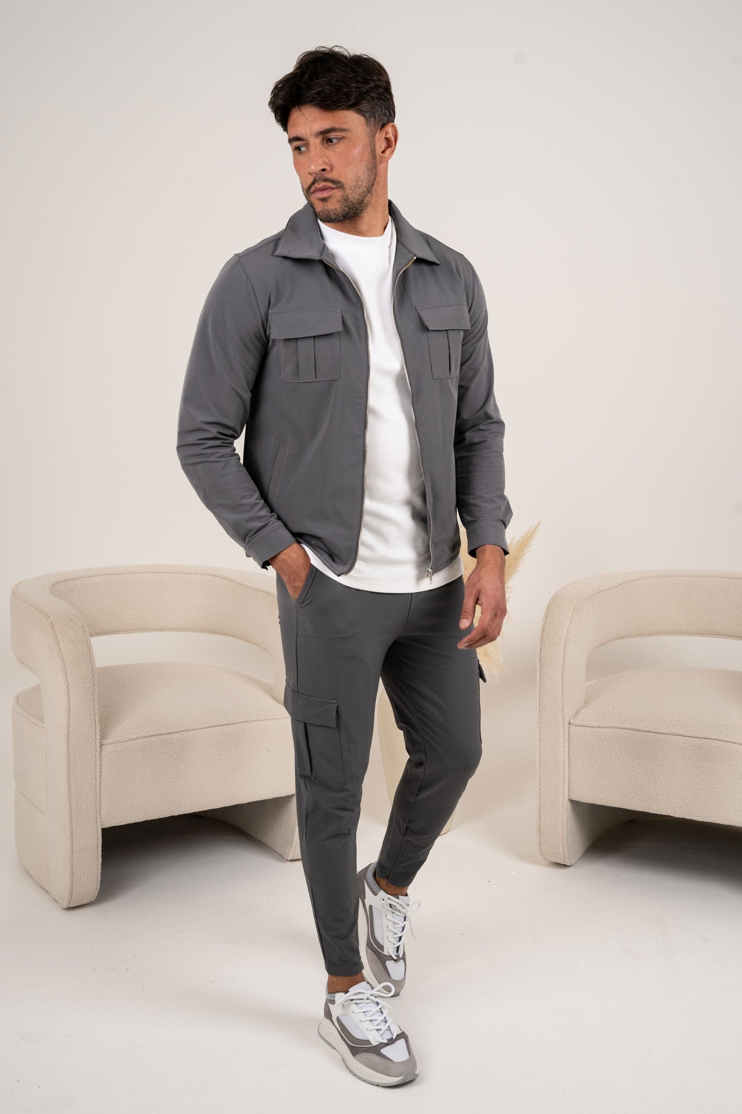 Pantalones utilitarios Premium Cargo - Gris carbón