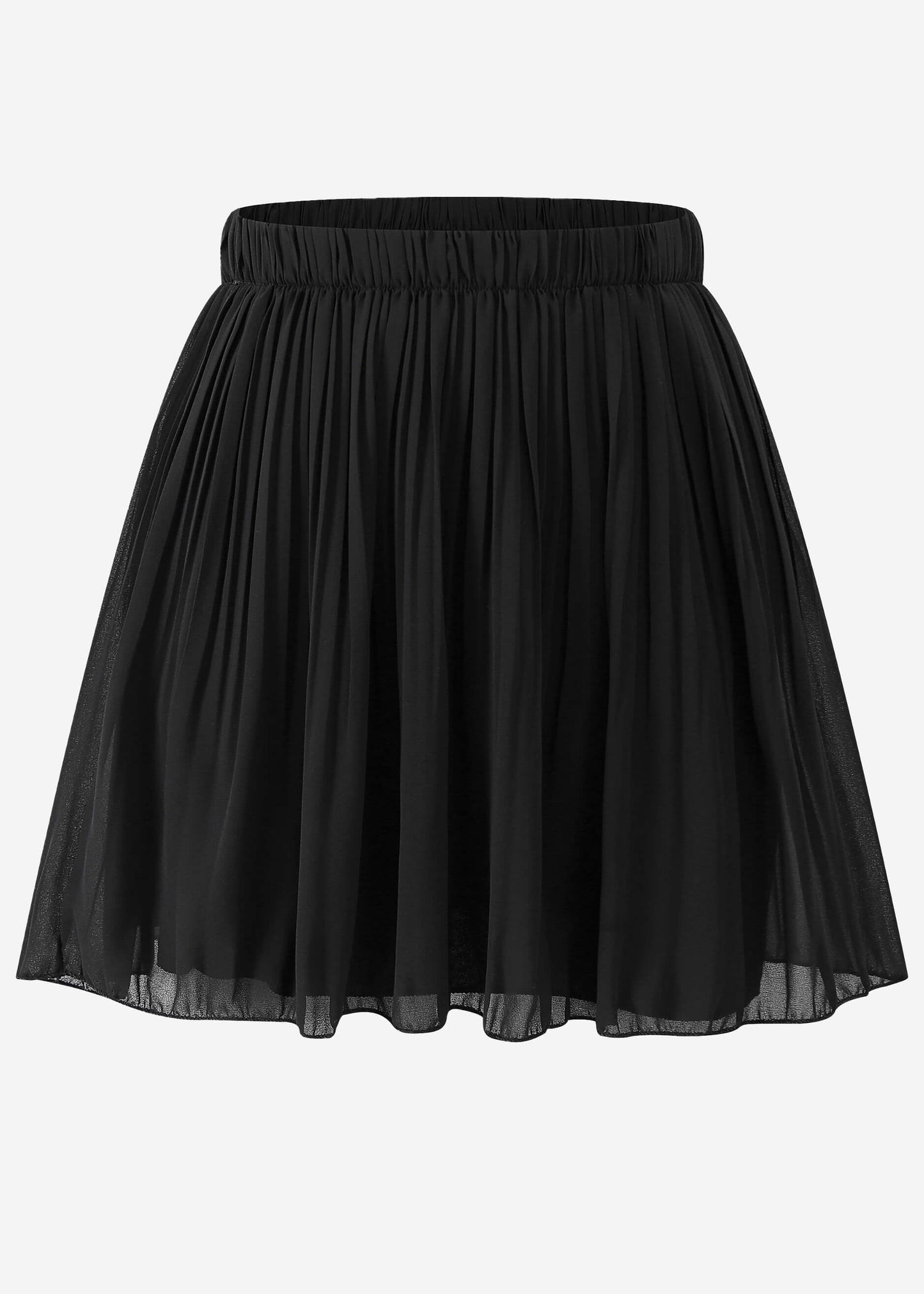 Plissée-Rock aus Chiffon - schwarz