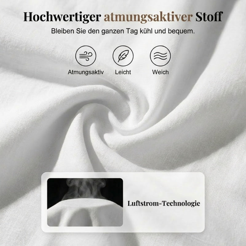 👗Einfarbiges, ärmelloses Baumwoll-Leinen-Kleid mit U-Ausschnitt für Damen