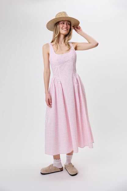 Vestido Arwen de corte A en rosa bebé