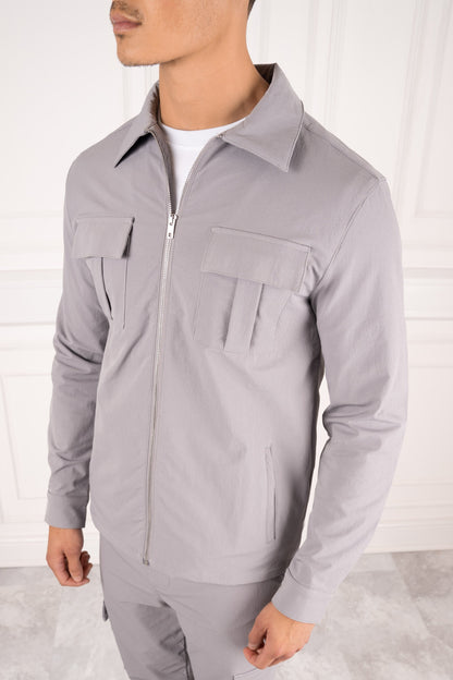 Chaqueta utilitaria Premium Cargo - Gris claro