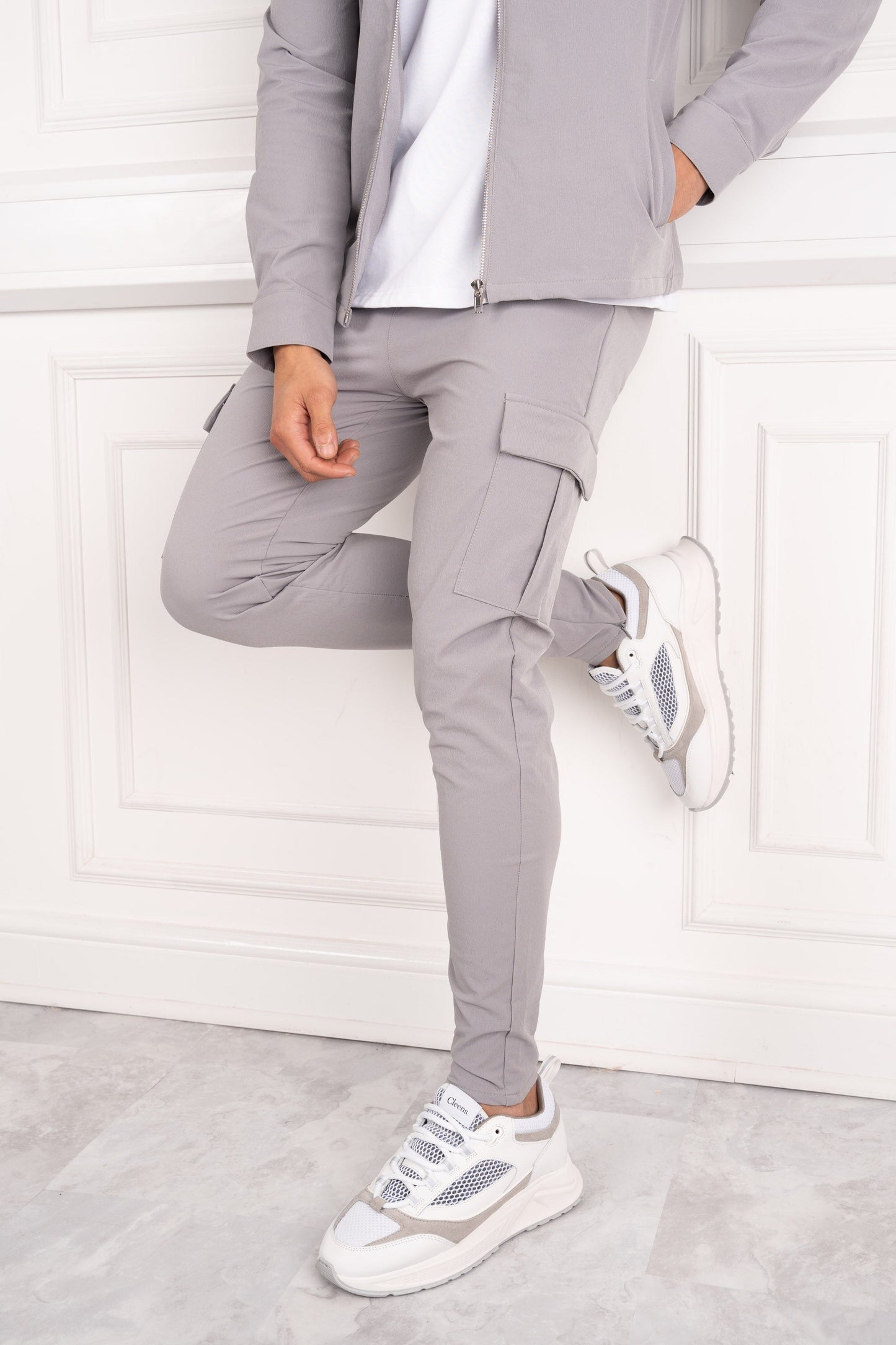 Chaqueta utilitaria Premium Cargo - Gris claro