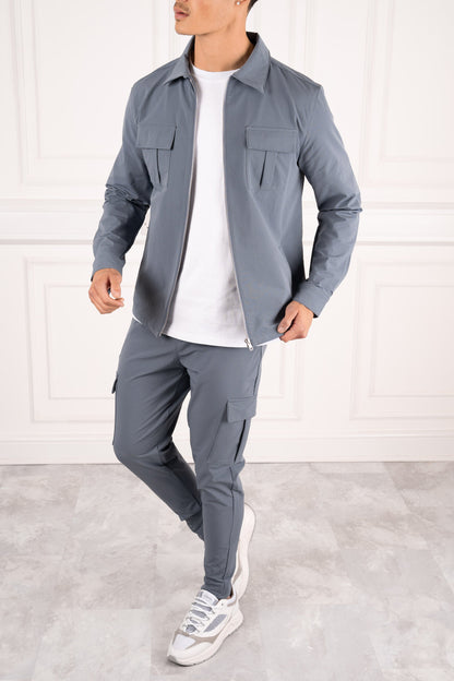 Pantalones Premium Cargo - Azul acero