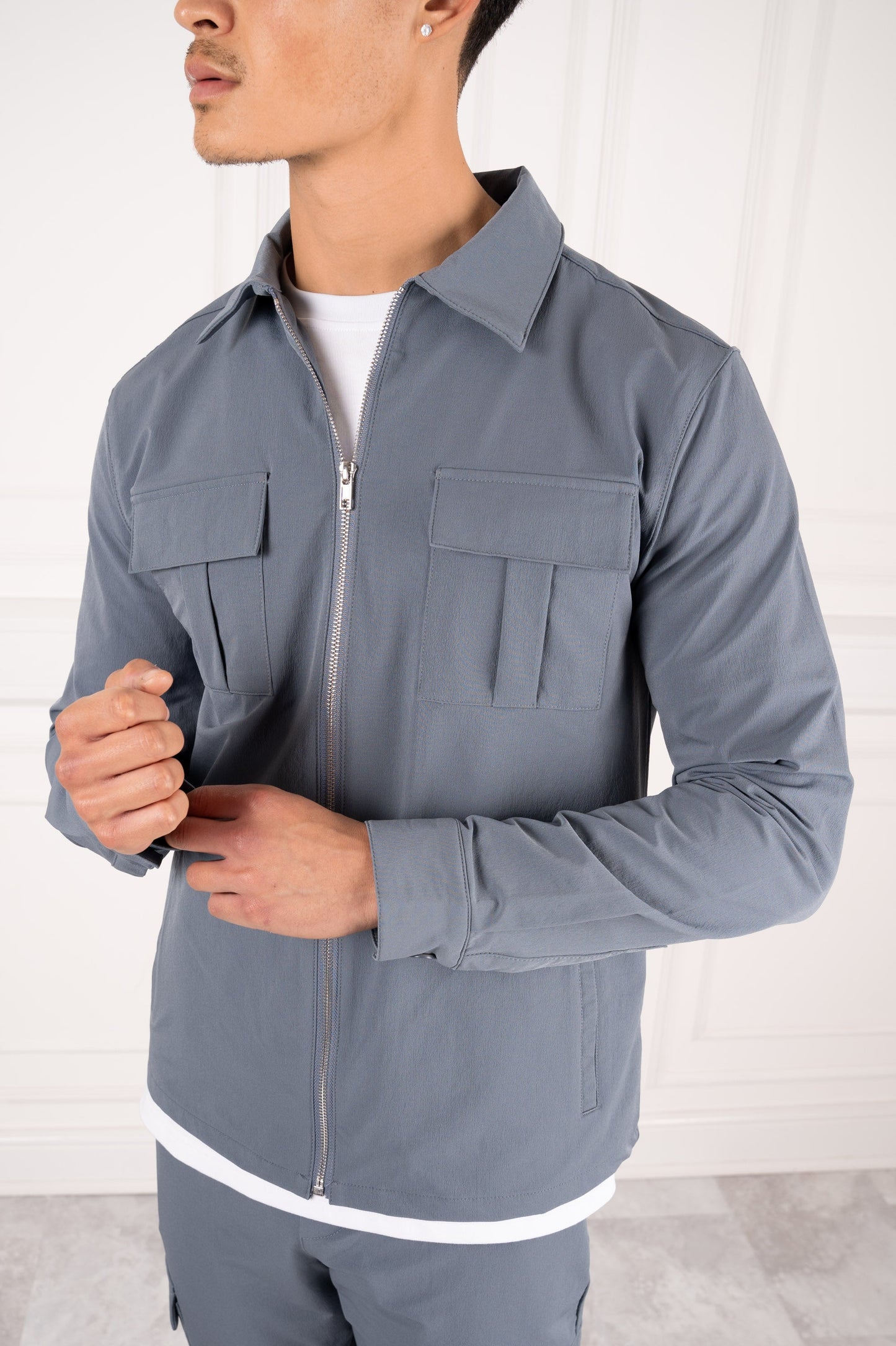 Chaqueta utilitaria Premium Cargo - Azul acero
