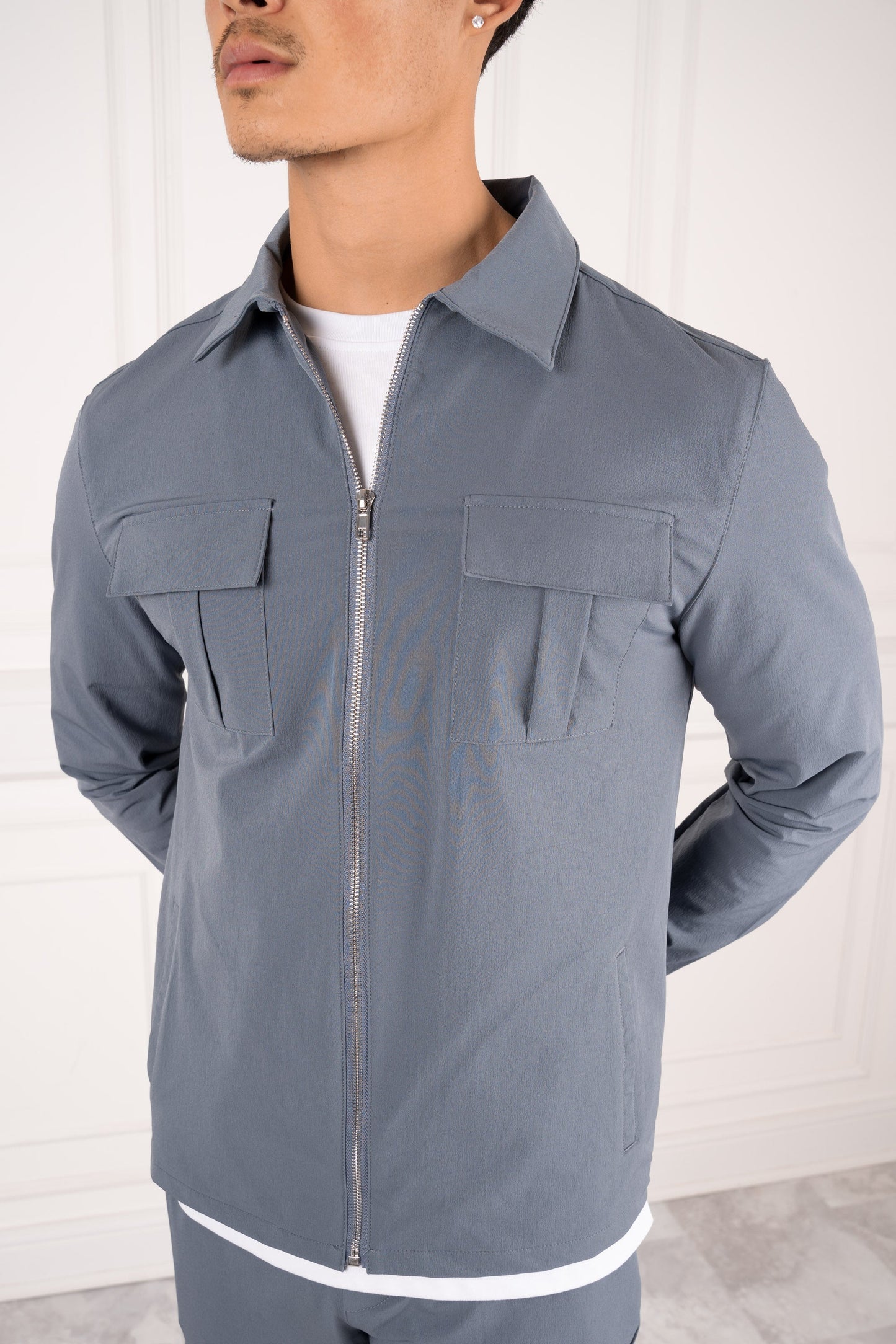 Pantalones Premium Cargo - Azul acero