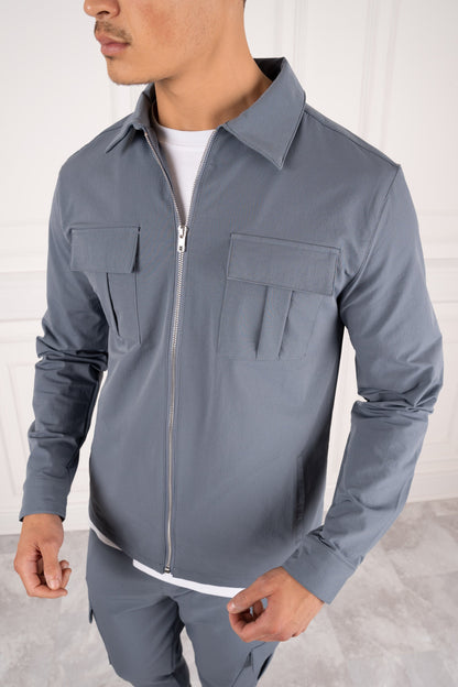 Chaqueta utilitaria Premium Cargo - Azul acero
