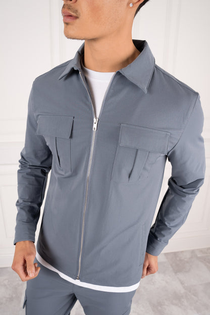 Chaqueta utilitaria Premium Cargo - Azul acero
