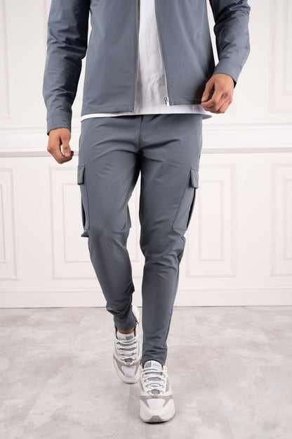 Pantalones Premium Cargo - Azul acero