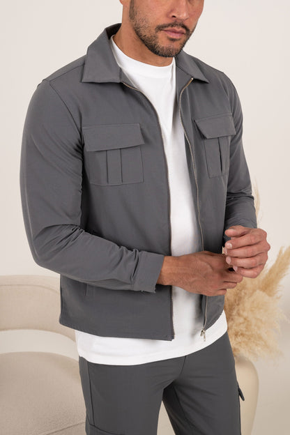 Chaqueta utilitaria Premium Cargo - Gris carbón