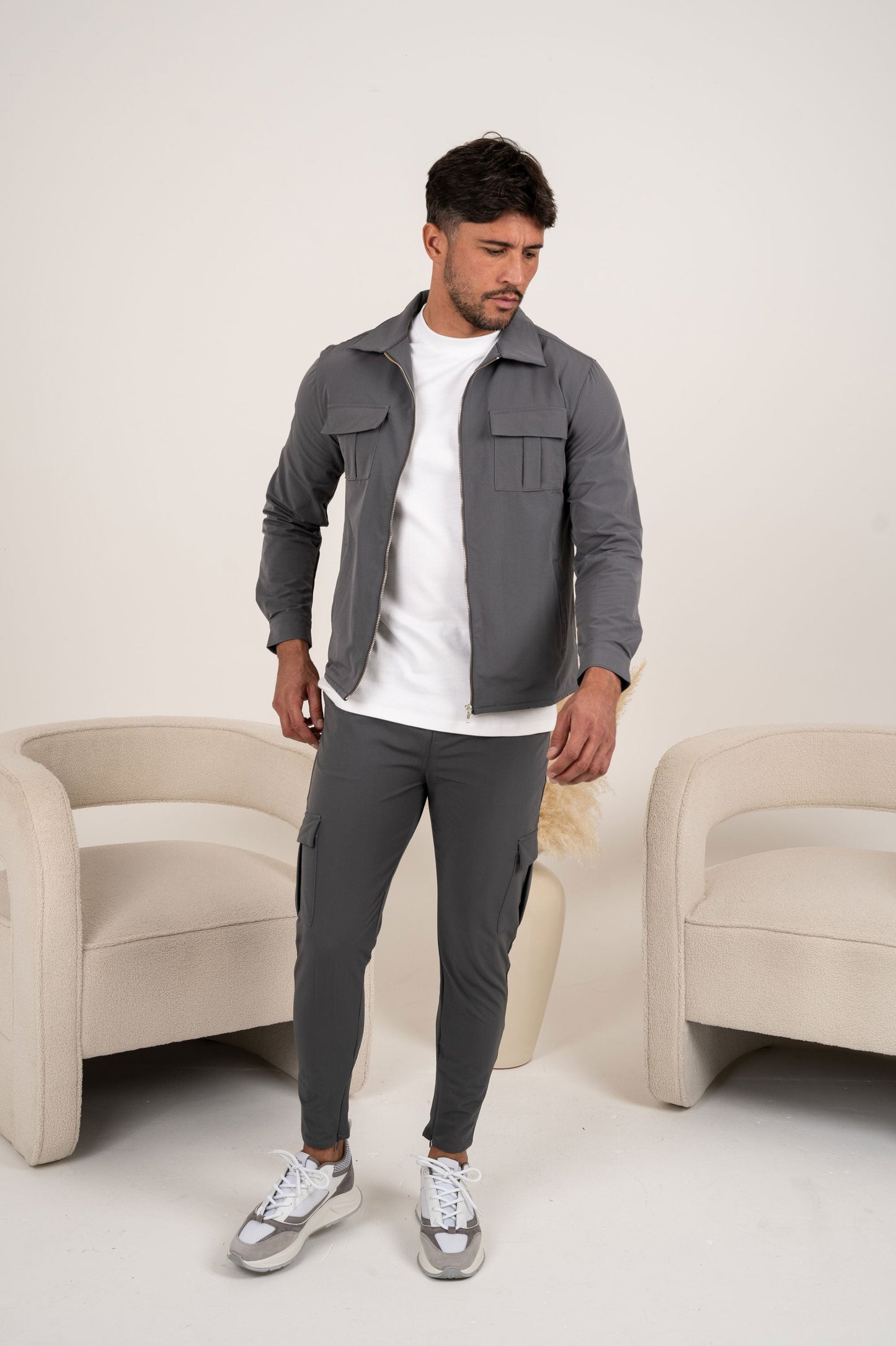 Chaqueta utilitaria Premium Cargo - Gris carbón