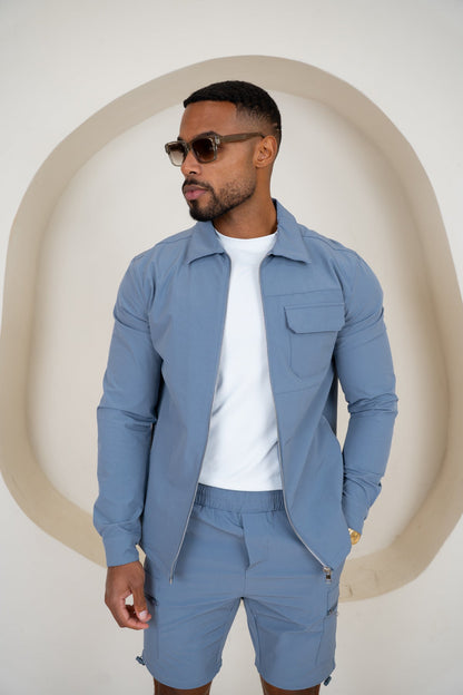 Chaqueta Cargo Premium Detail V2 - Azul acero