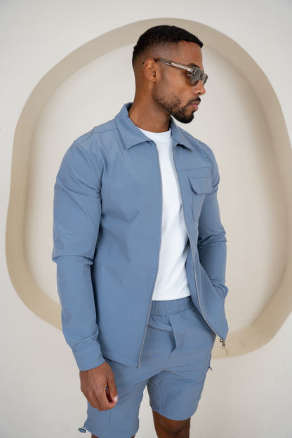 Chaqueta Cargo Premium Detail V2 - Azul acero