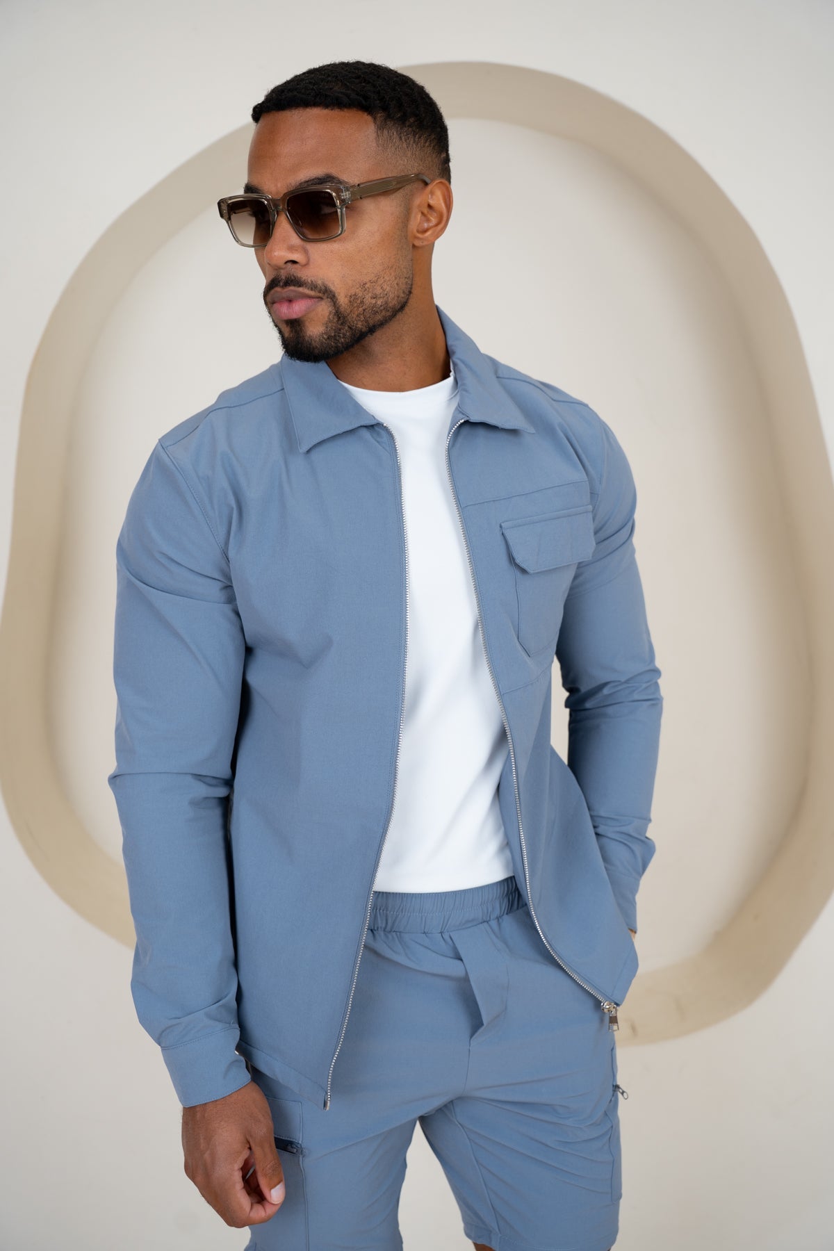 Chaqueta Cargo Premium Detail V2 - Azul acero