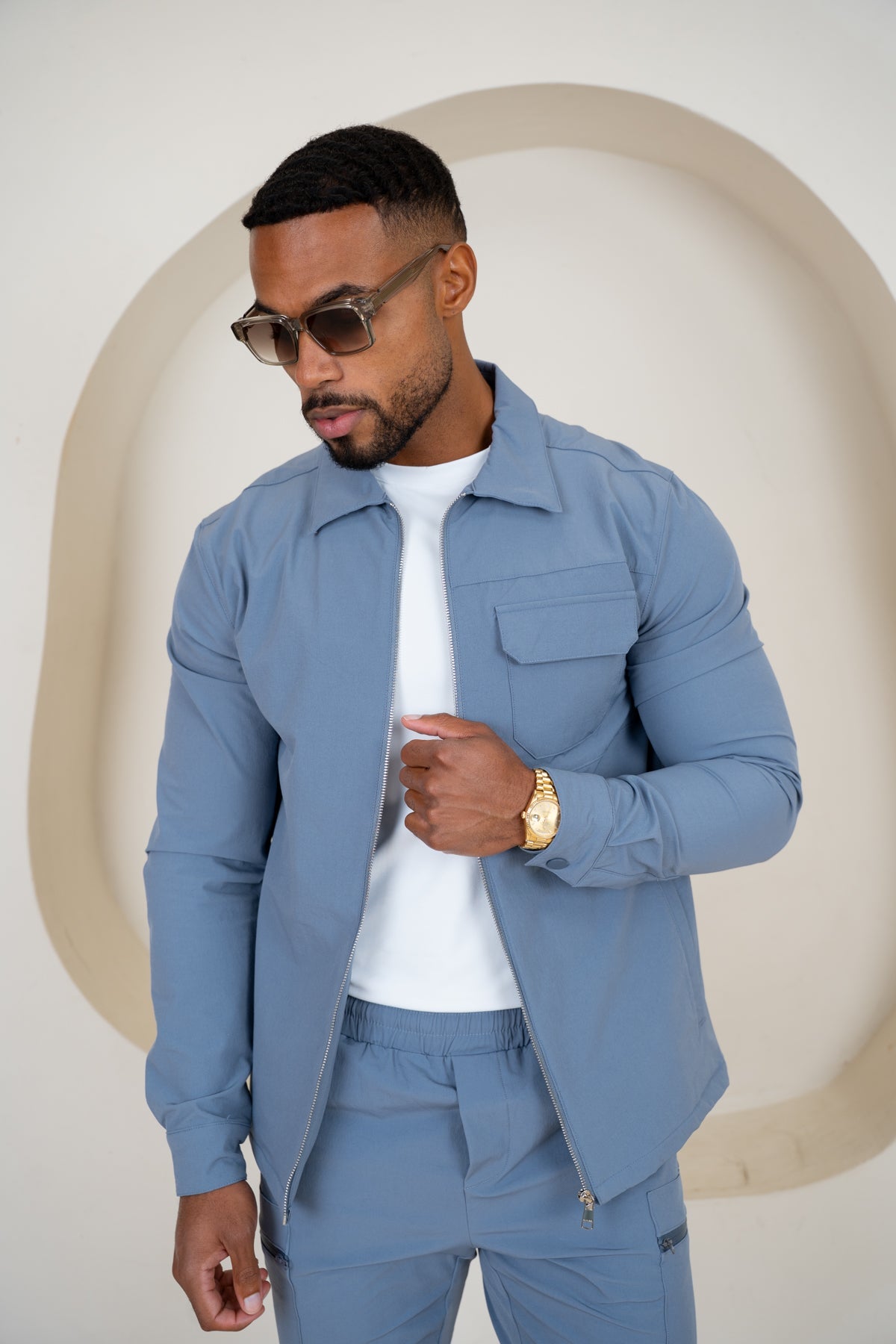 Chaqueta Cargo Premium Detail V2 - Azul acero