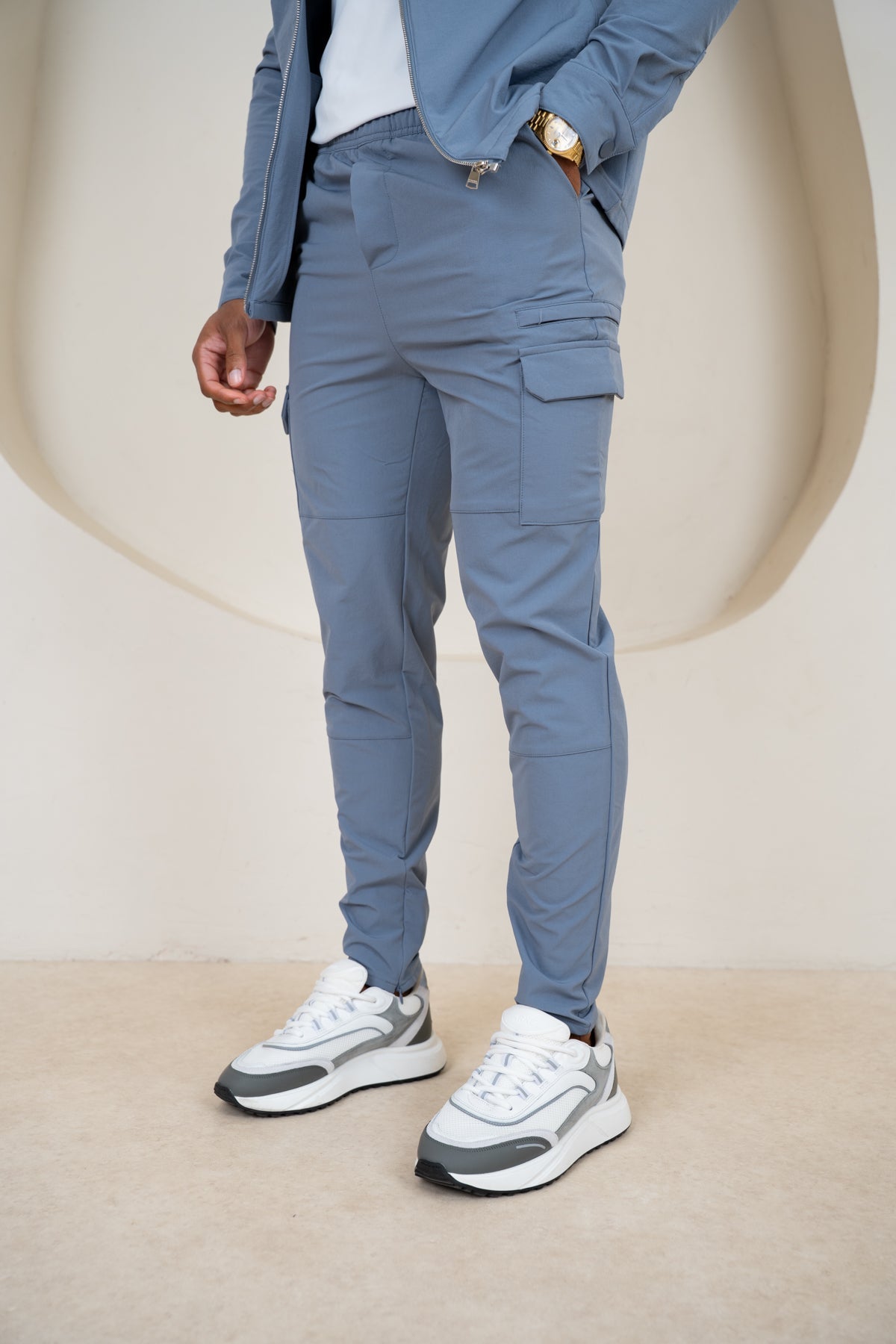 Pantalones cargo Premium Detail V2 - Azul acero