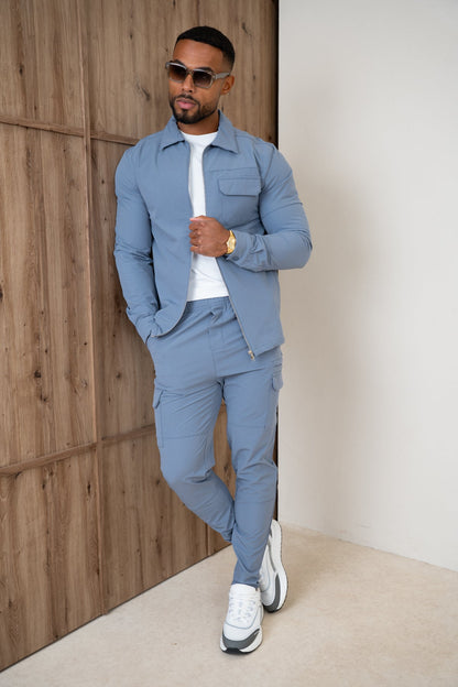 Pantalones cargo Premium Detail V2 - Azul acero