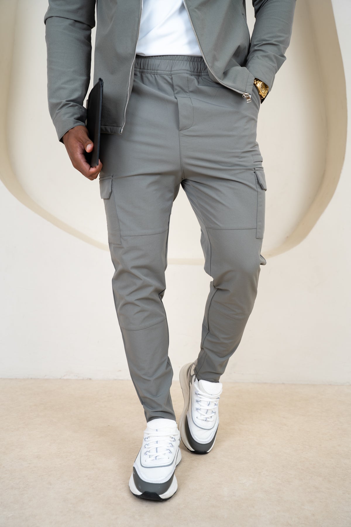 Pantalones cargo Premium Detail V2 - Gris topo
