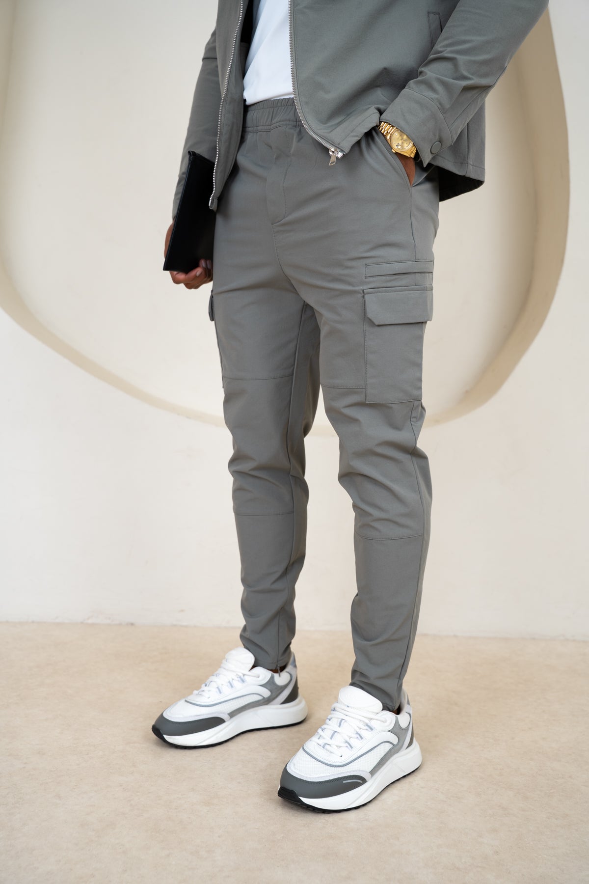 Pantalones cargo Premium Detail V2 - Gris topo