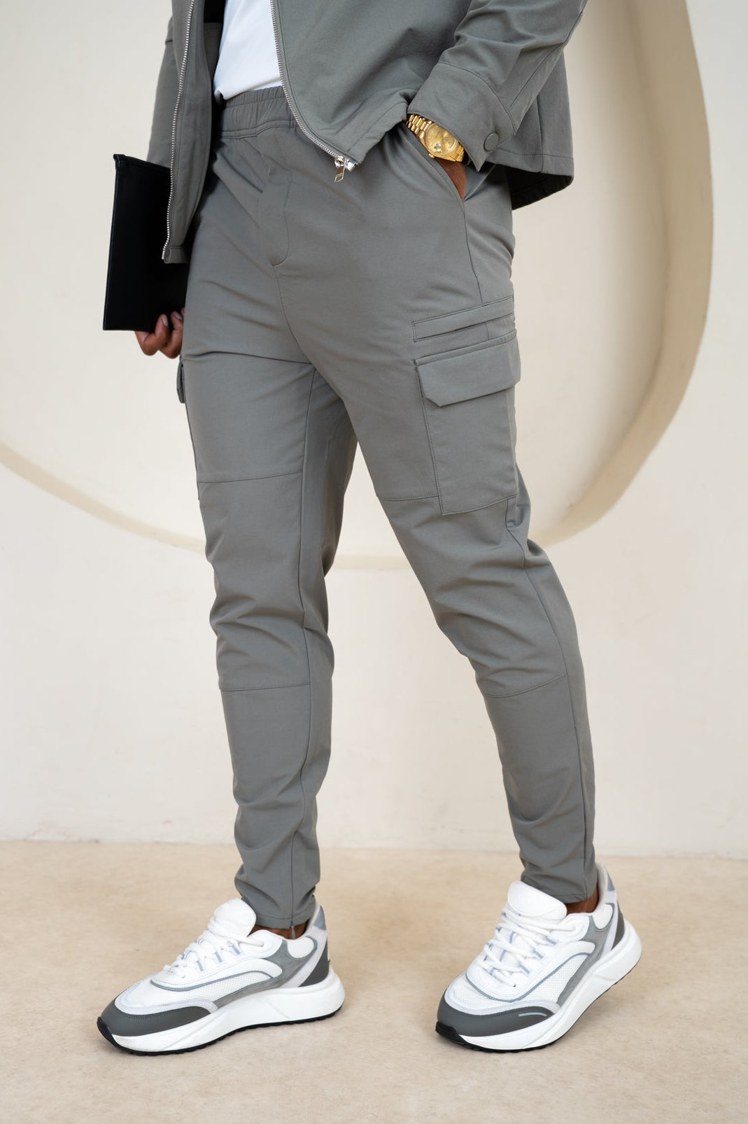 Pantalones cargo Premium Detail V2 - Gris topo