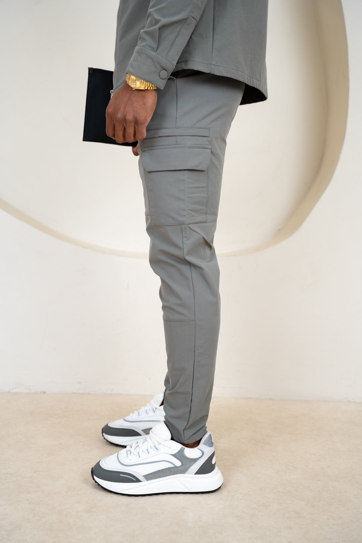 Pantalones cargo Premium Detail V2 - Gris topo