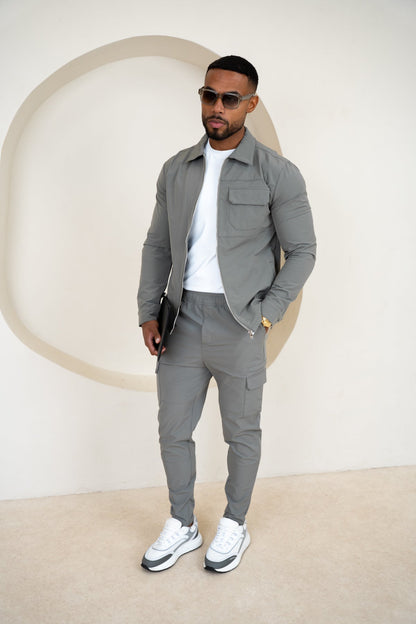 Pantalones cargo Premium Detail V2 - Gris topo