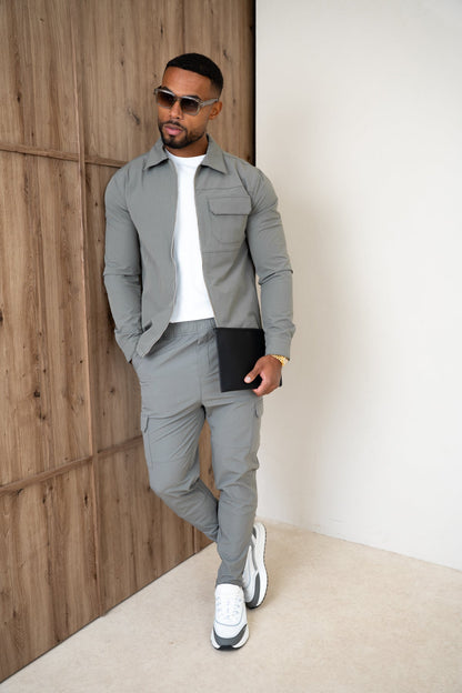 Pantalones cargo Premium Detail V2 - Gris topo