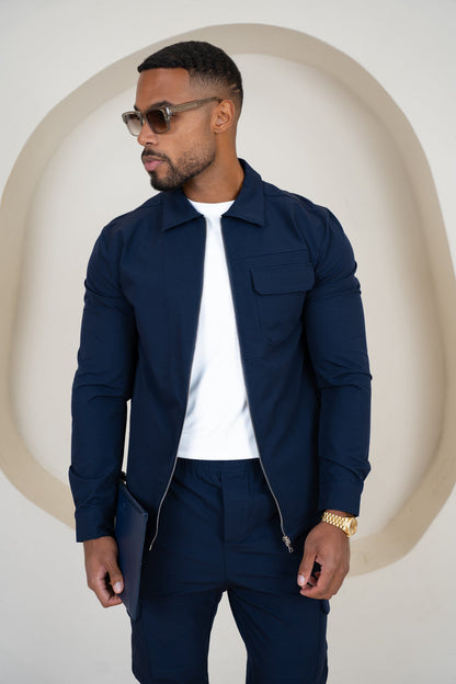 Premium Detail Cargo Jacket V2 - Navy
