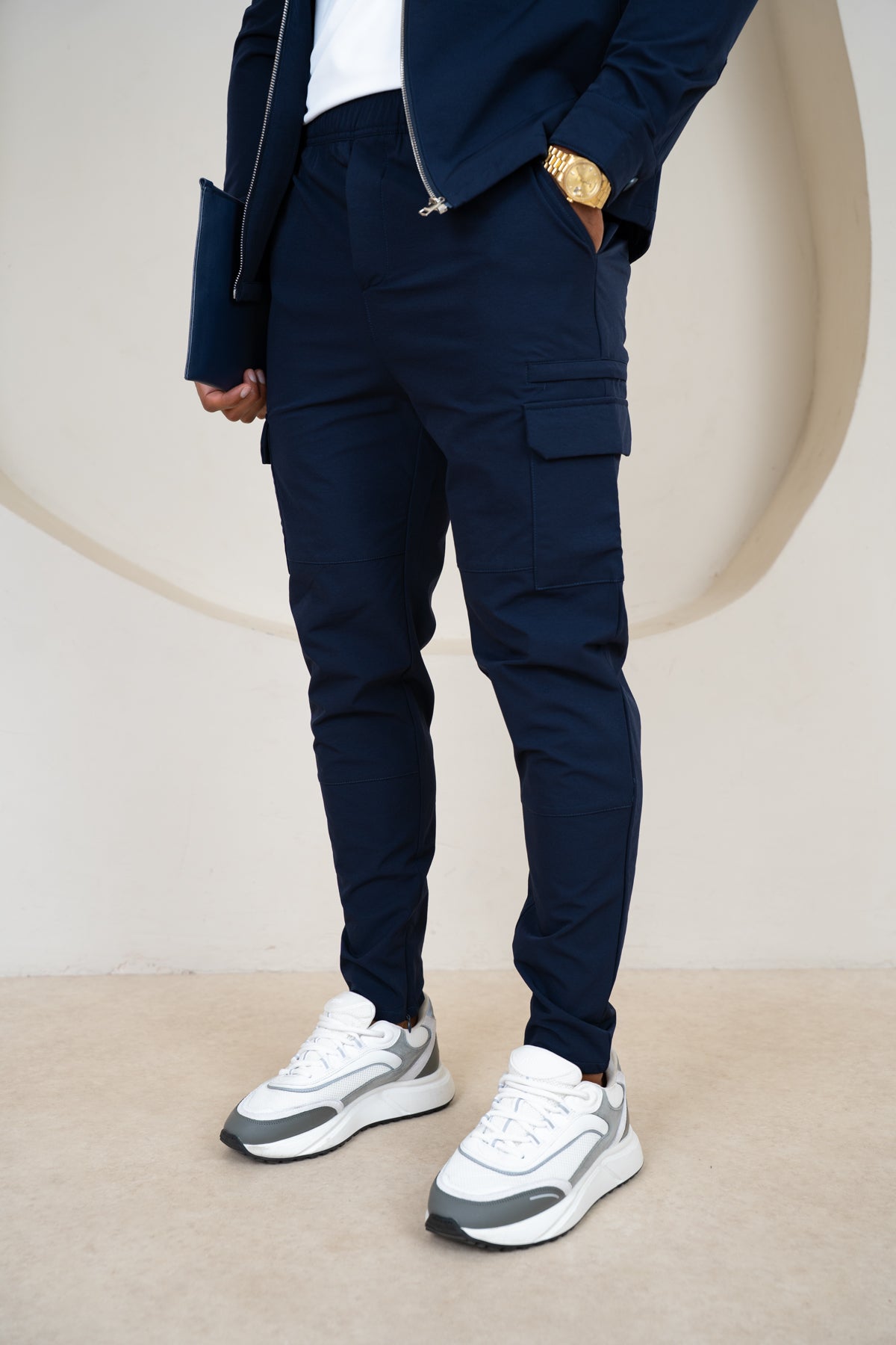 Premium Detail Cargo Pants V2 - Navy