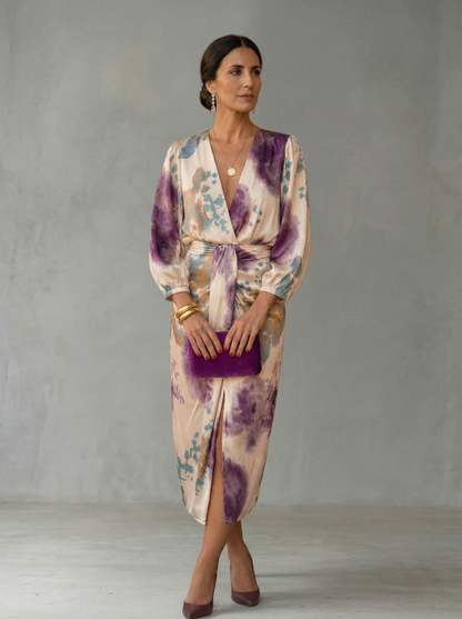 Valeria| Elegante vestido con cuello en V